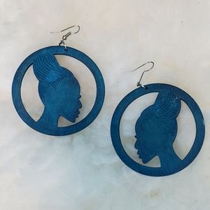 Afro Centric Earrings Made of Wood